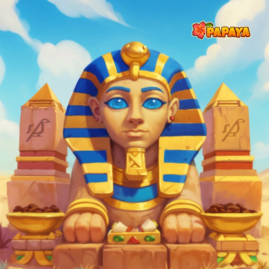 Puzzle de monumento antiguo con gran esfinge, pirámides y obeliscos en el desierto