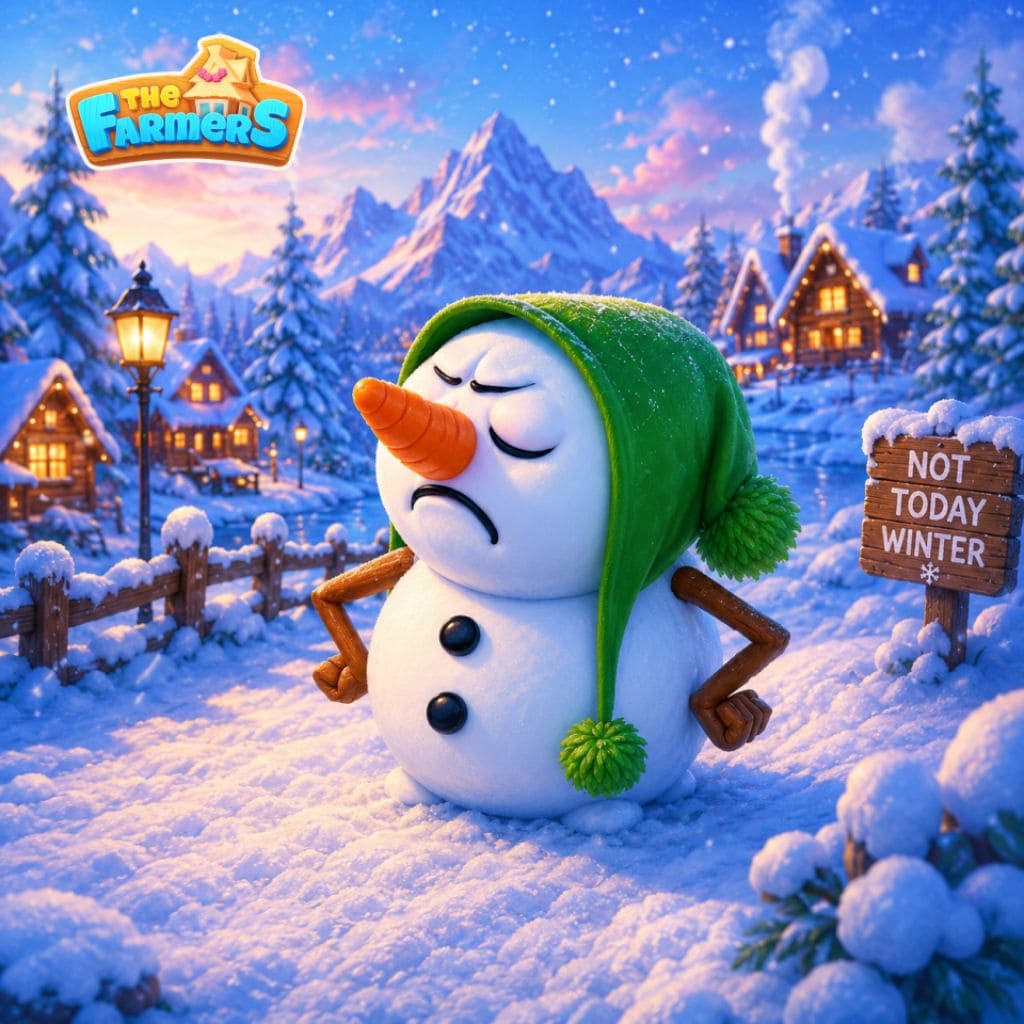 Winterabend‑Puzzle mit Schneemann nahe Zaun, Häusern und Laternenlicht