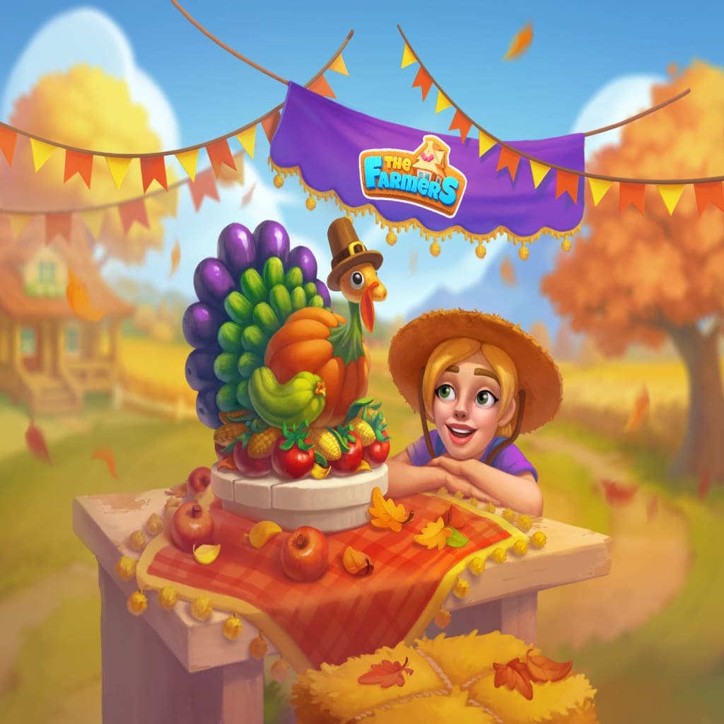 Puzzle de colheita de outono com mesa decorada com uvas, abóboras e folhas ao ar livre, coleção Autumn Aroma